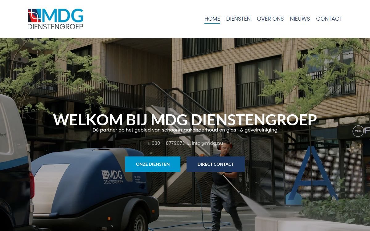 Homepage van mdgdienstengroep.nl