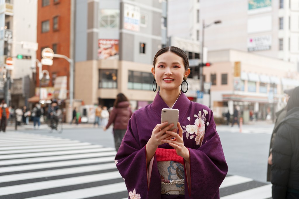 Japanese woman celebrating Coming of Age day