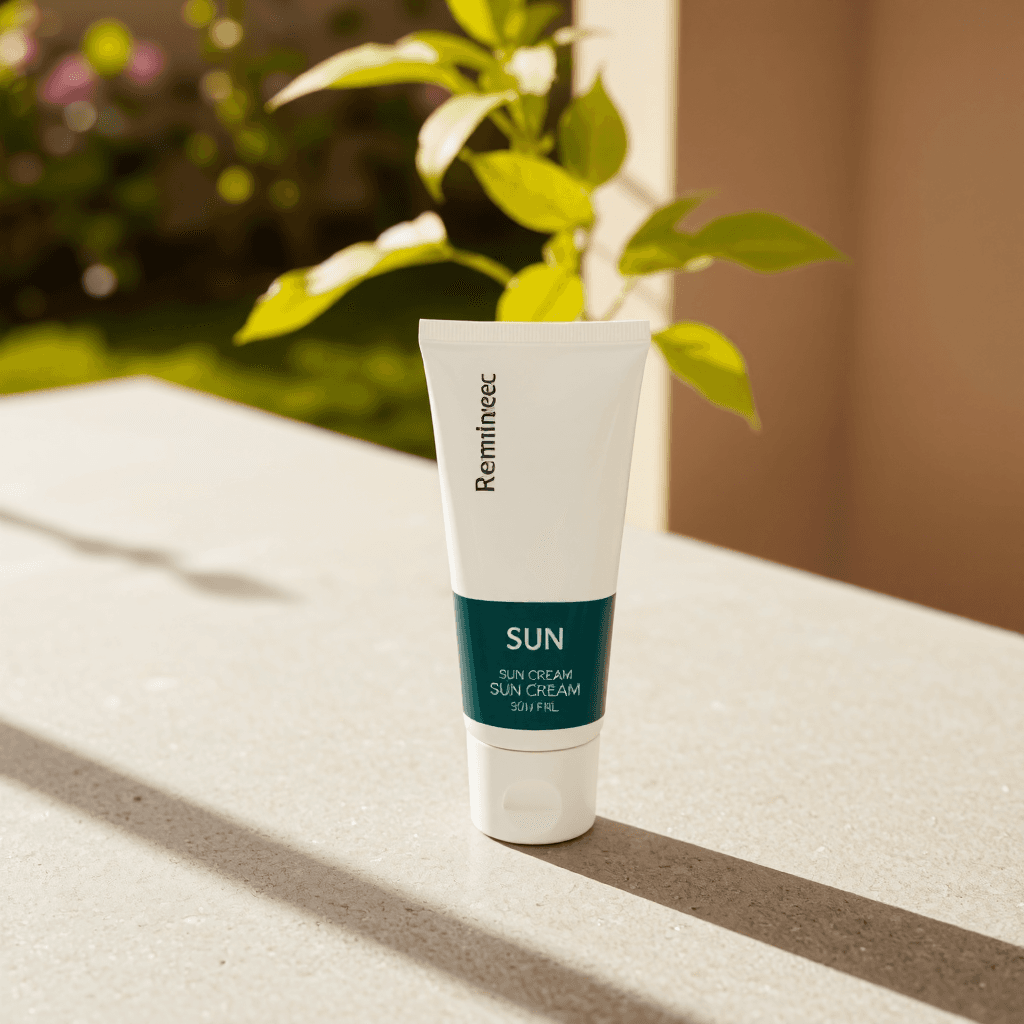 product photography of a tube of sun cream for skincare