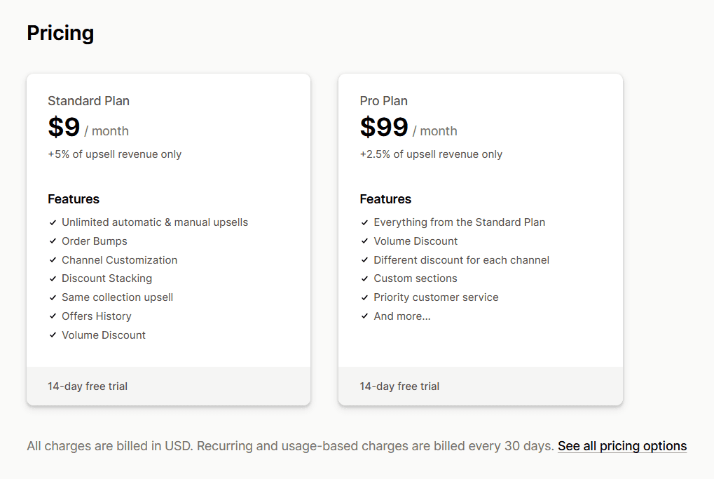 vVanga AI Upsell Assistant subscription plans