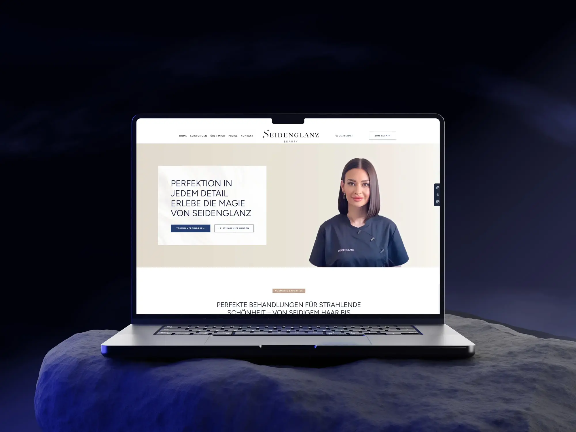 Case Study Seidenglanz Website – moderne Website für Kosmetikstudio mit Fokus auf Behandlungen & Wohlfühlatmosphäre