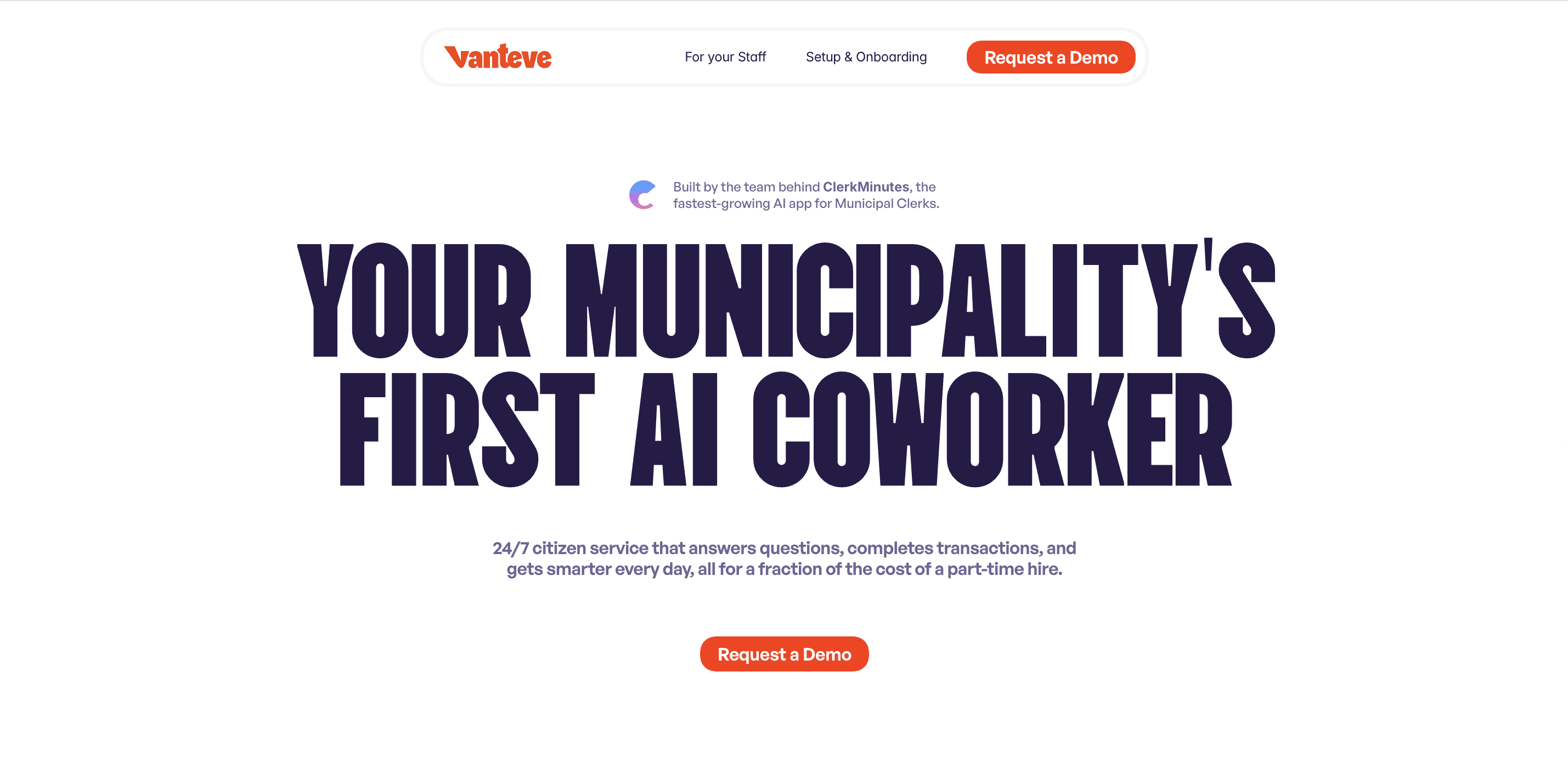 Home page of Vaneteve Website