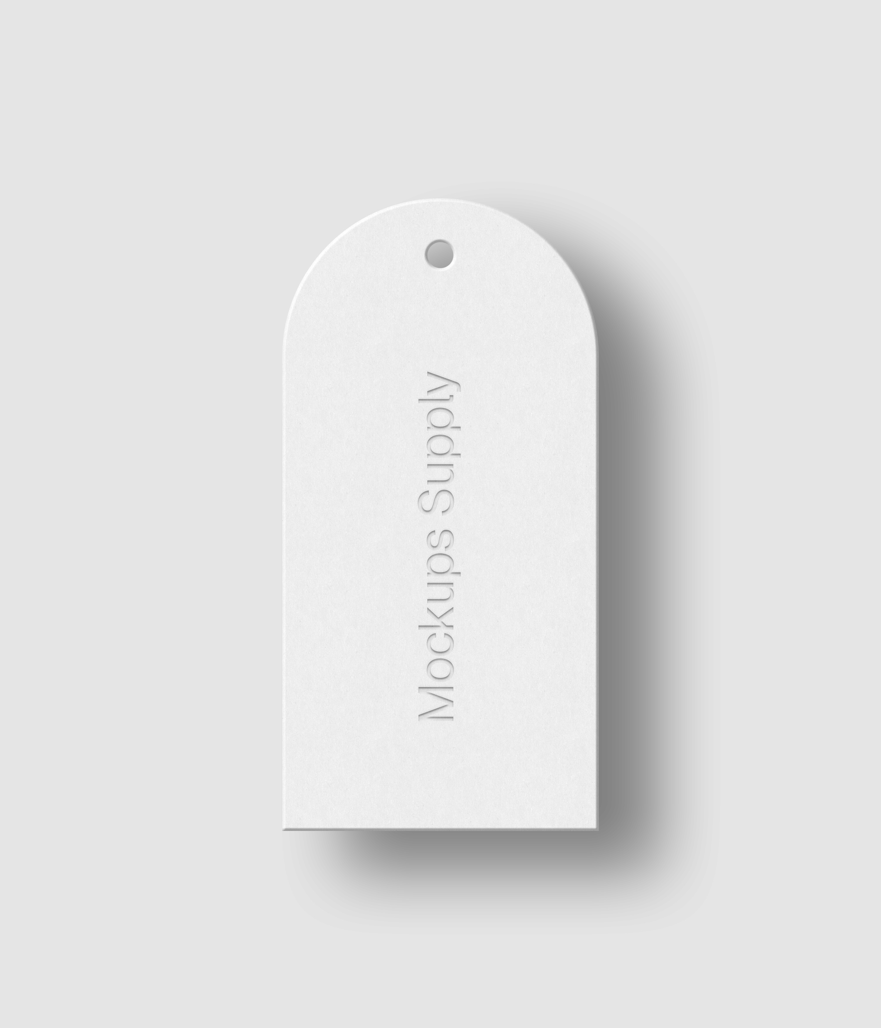 Arch hang tag mockup, clothing label template download
