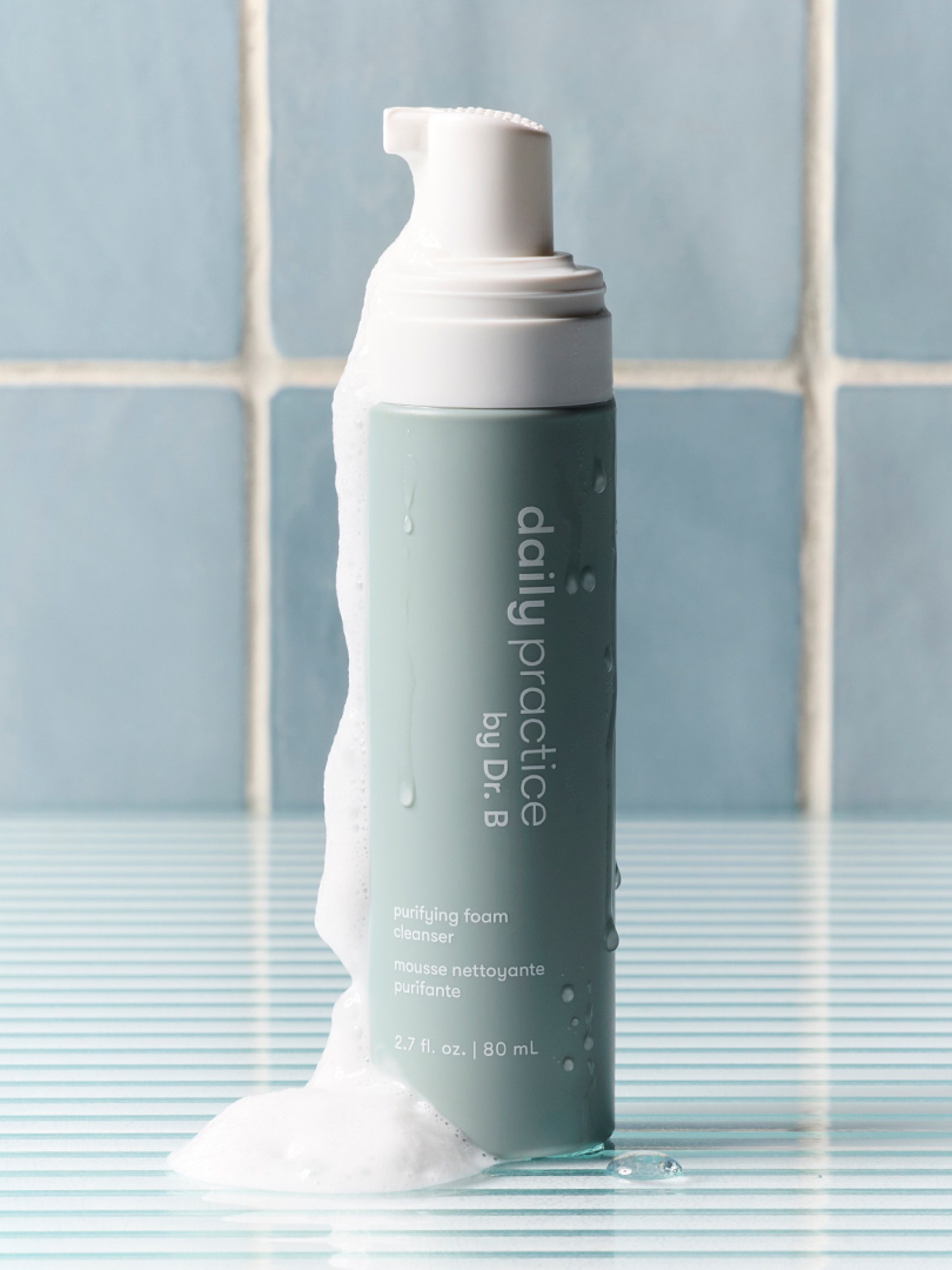 A foam cleanser bottle