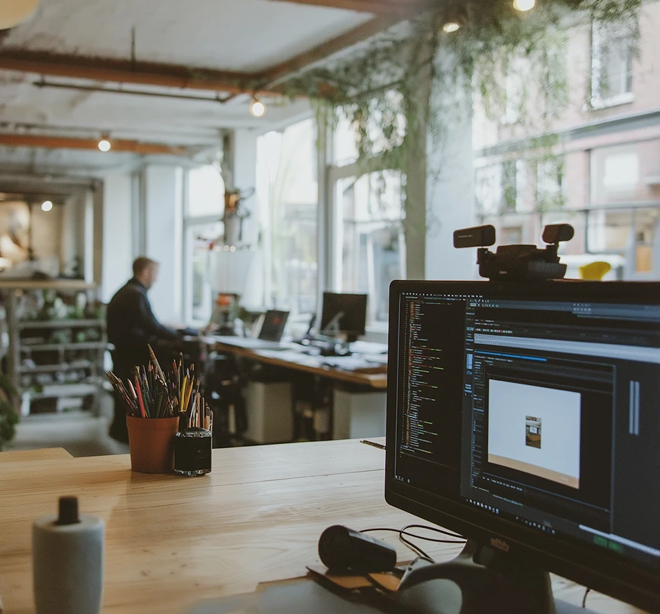 Modern Office Workspace with desktop