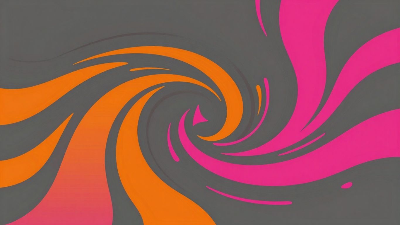 Voter turnout campaign abstract visual with orange and pink.