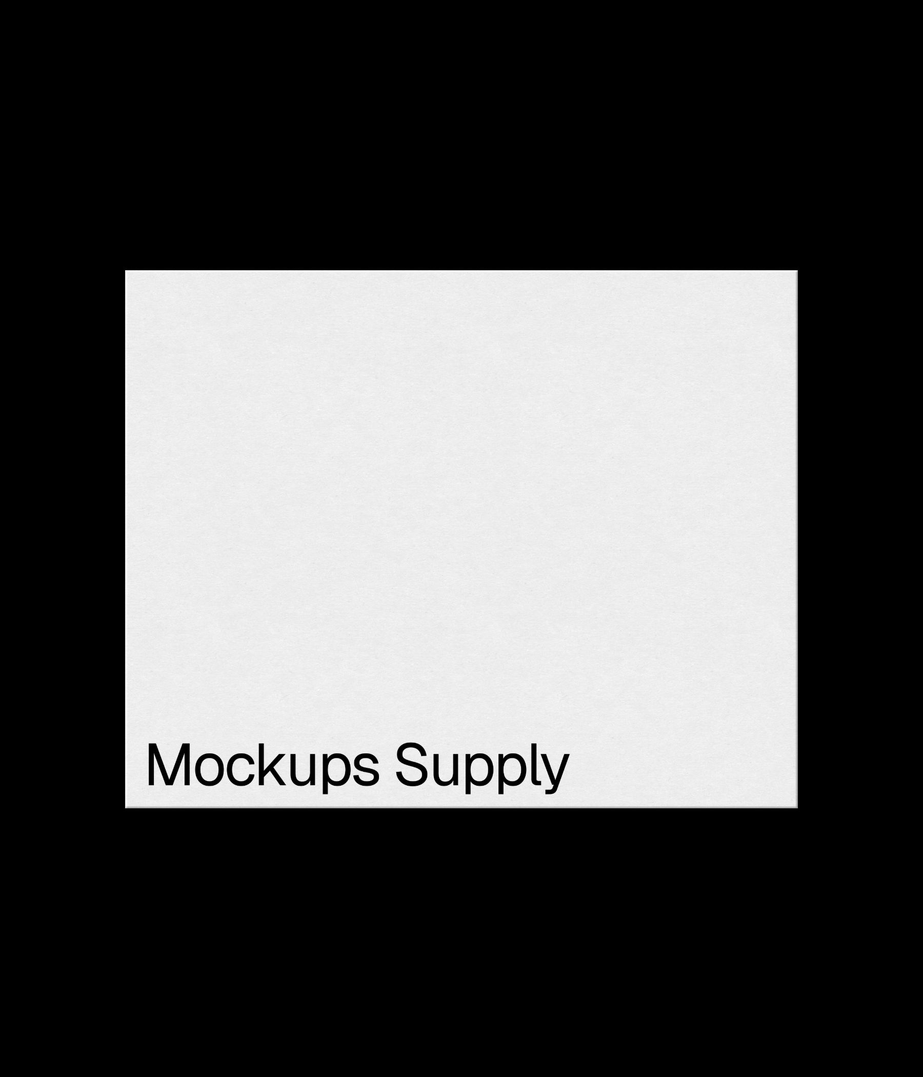 Poster mockup 5:4 landscape for Photoshop with debossed text effect, editable poster color, realistic print and wall art branding presentation