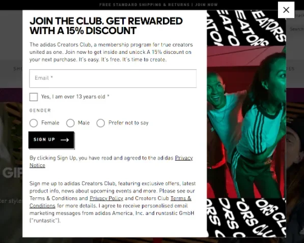 example adidas store