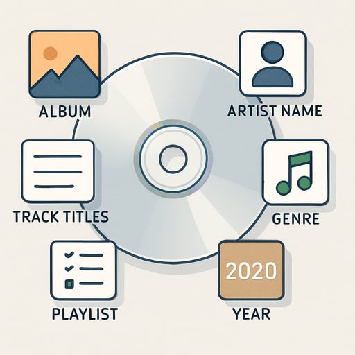 CD with Metadata Icons