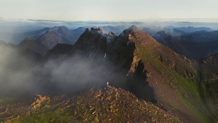 Hiker on a mountain trail