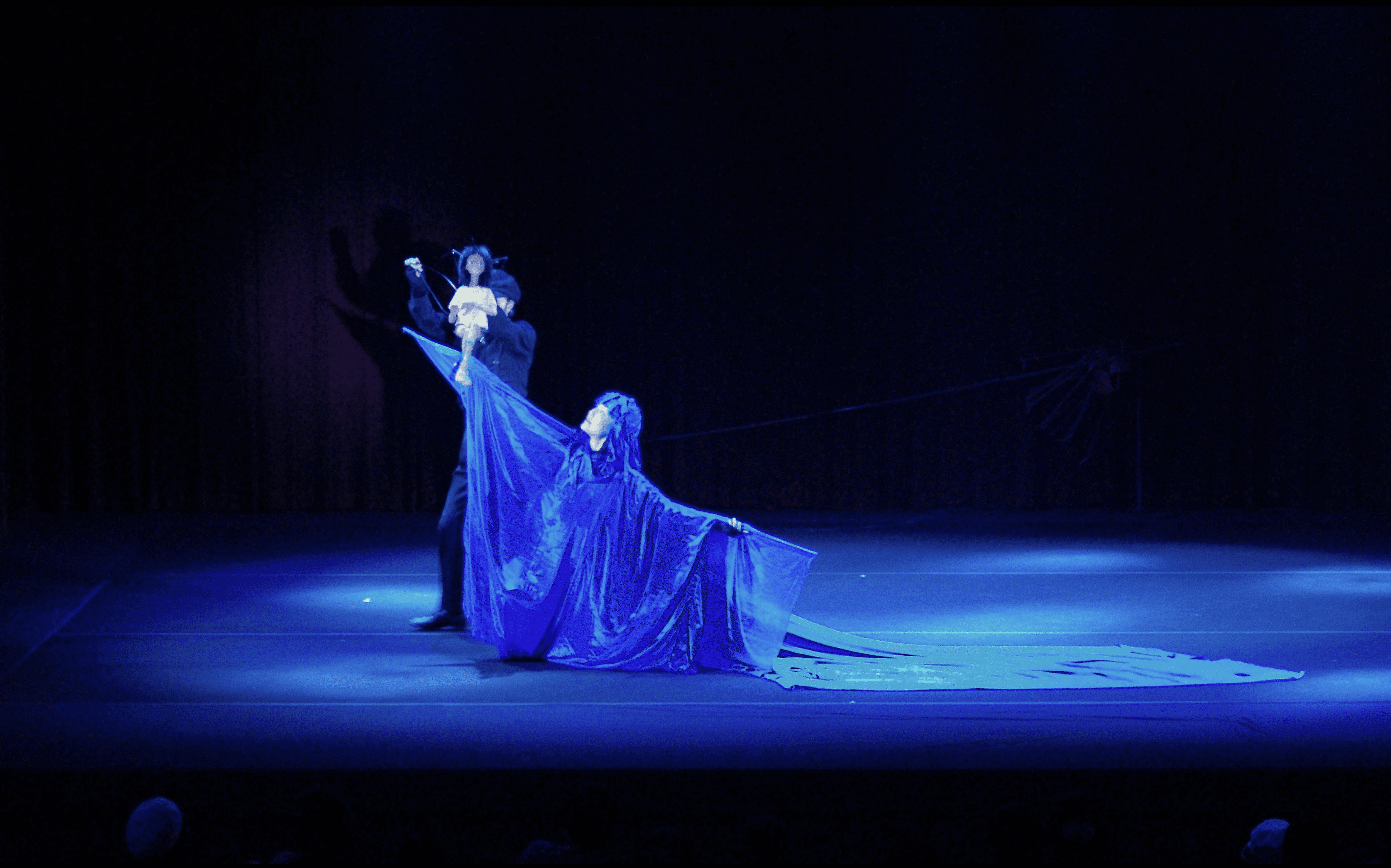 Puppets performing on stage 