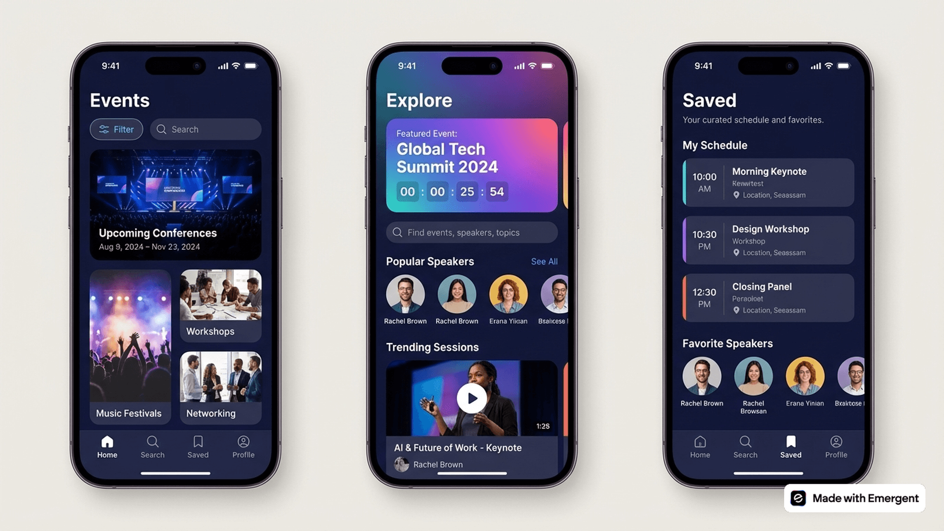 Event App Made with Emergent