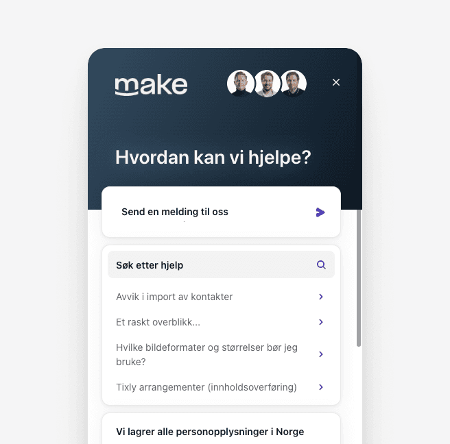 Support på norsk illustrasjon