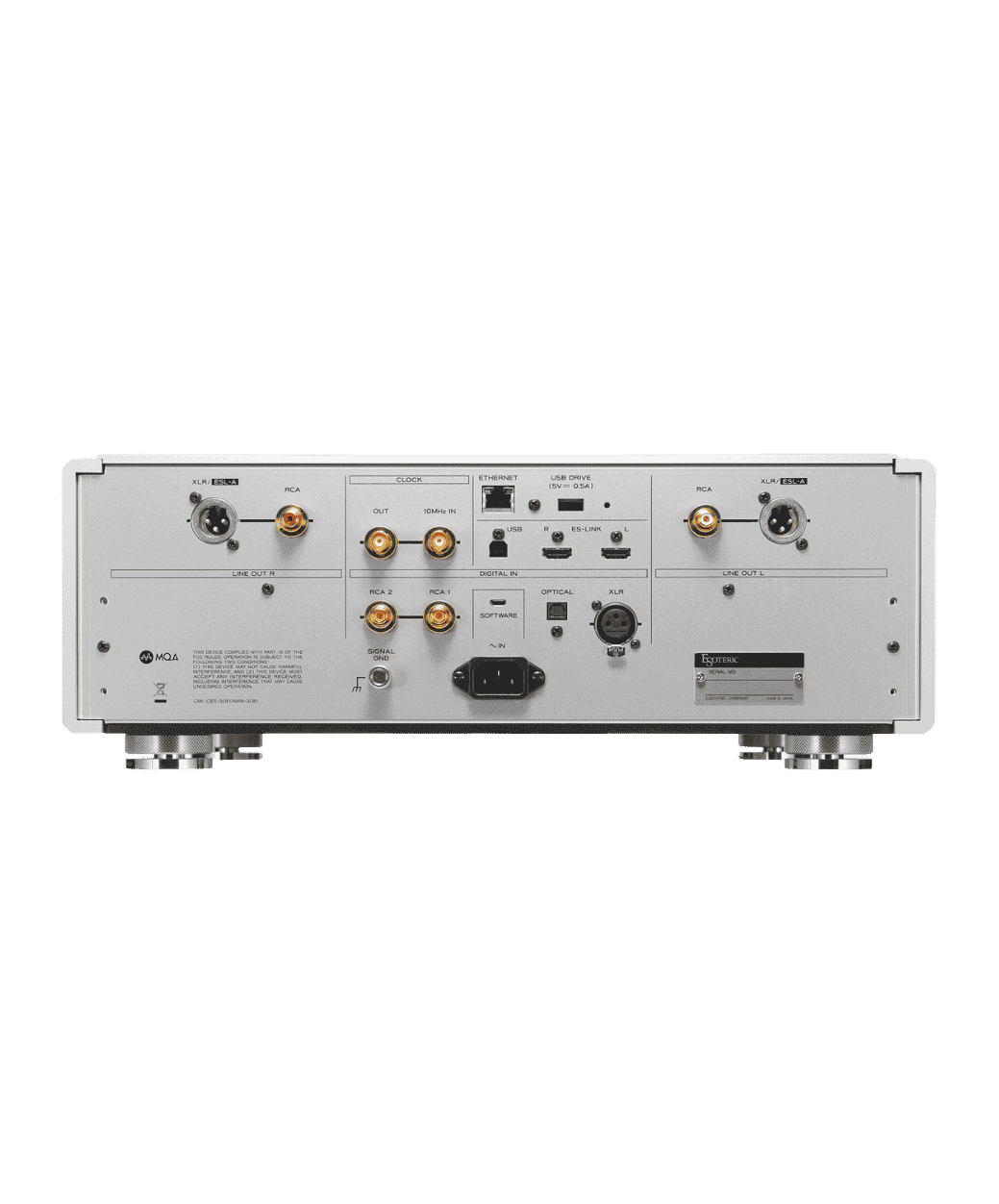 Esoteric - N01 XD XE - BACK PANEL - LE STUDIO HIFI