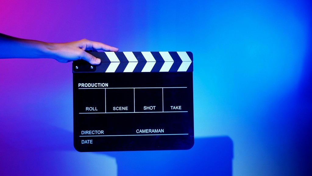 A clapperboard