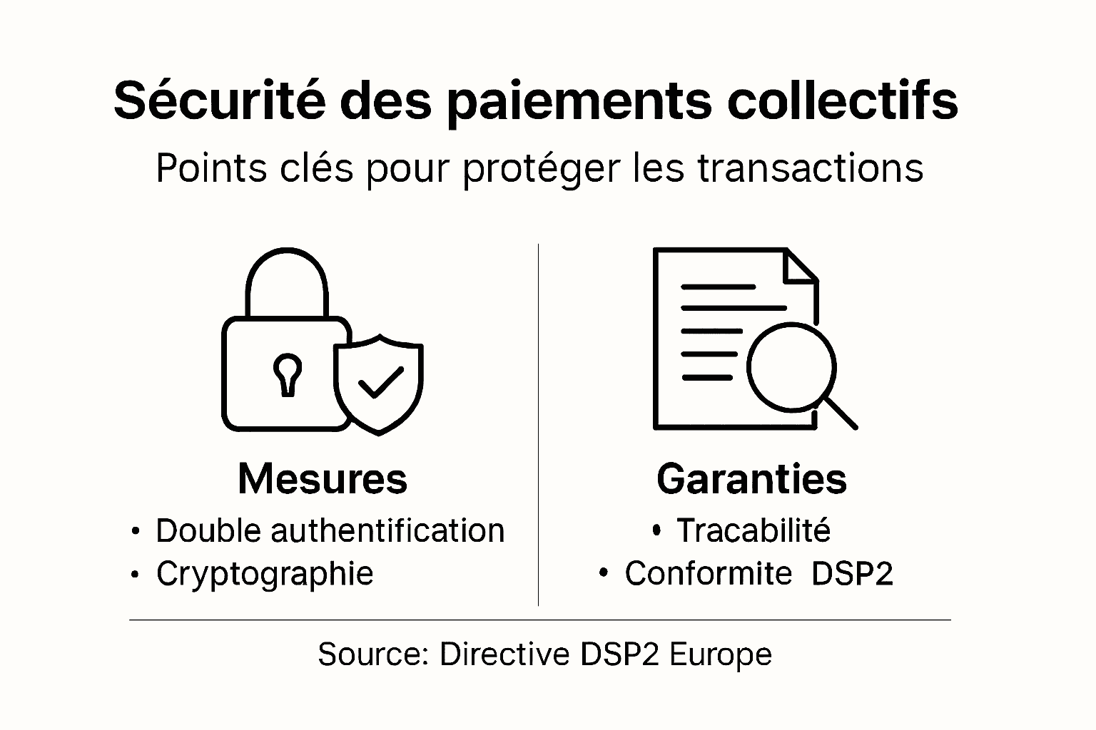 Visuel explicatif sur la sécurité des paiements groupés en ligne
