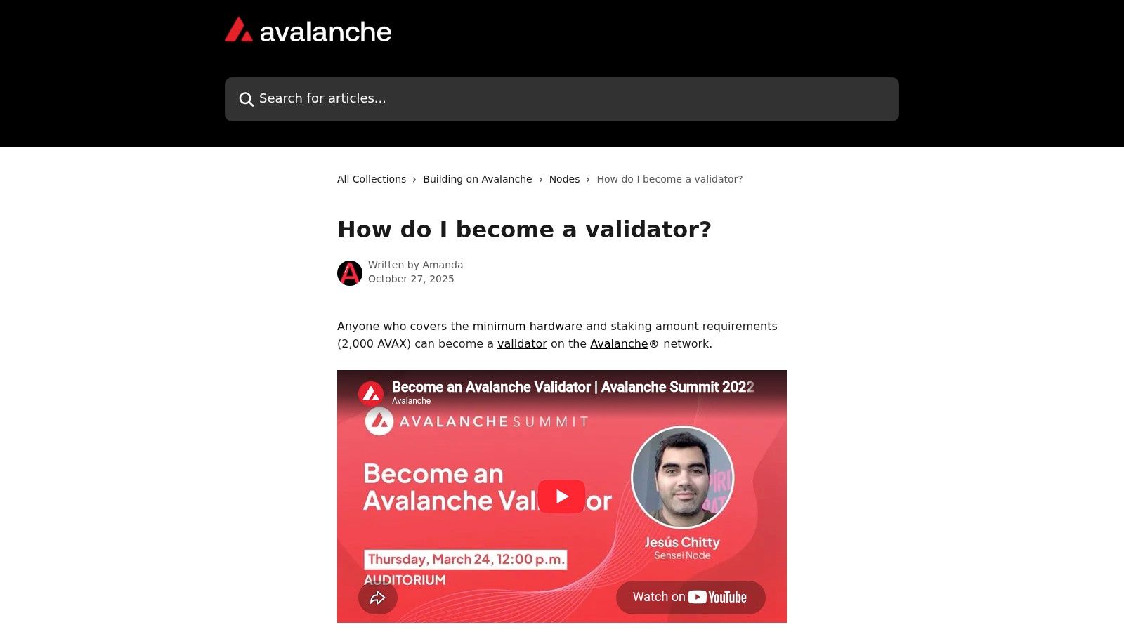 Avalanche Validator