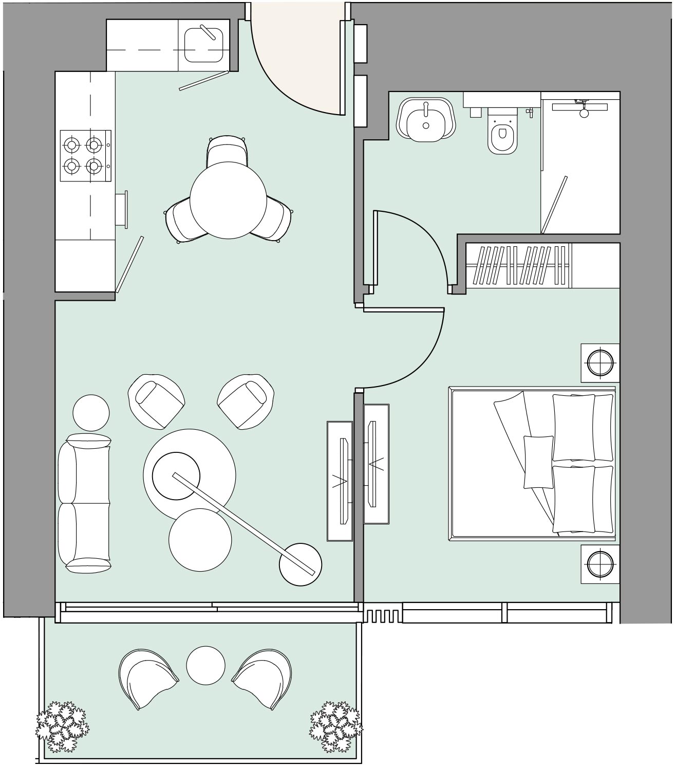 The Edge 1-Bedroom Floor Plan