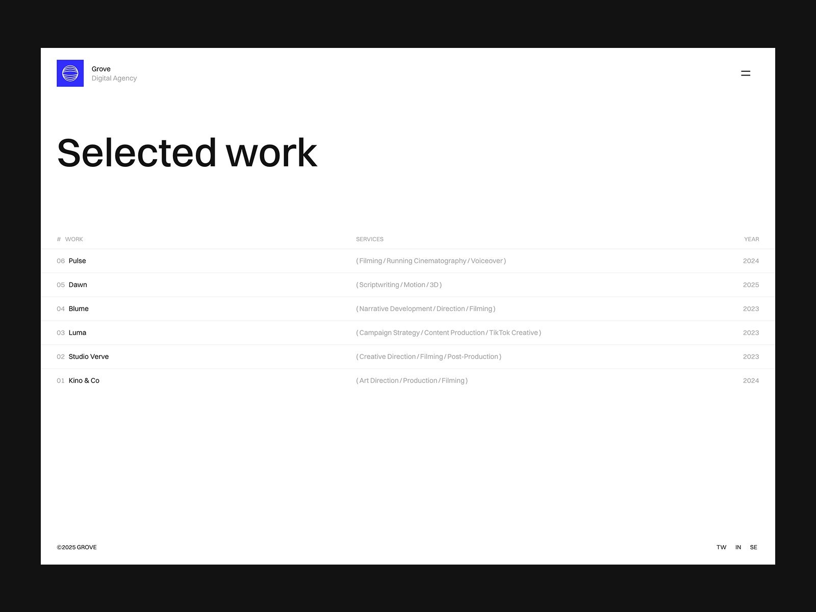 Grove — 创意机构官网设计灵感