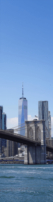 Brooklyn, New York bridge with building in the background for styling Creative Philosophy page about Dali Adekunle