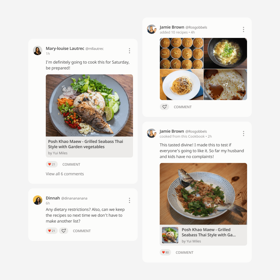 Physical cookbook from user interview