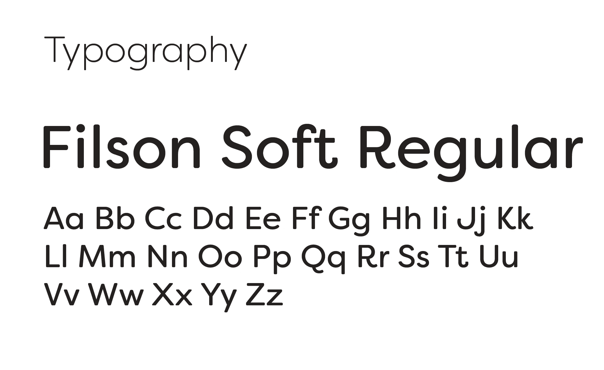 Typography, filson soft regular, alphbet
