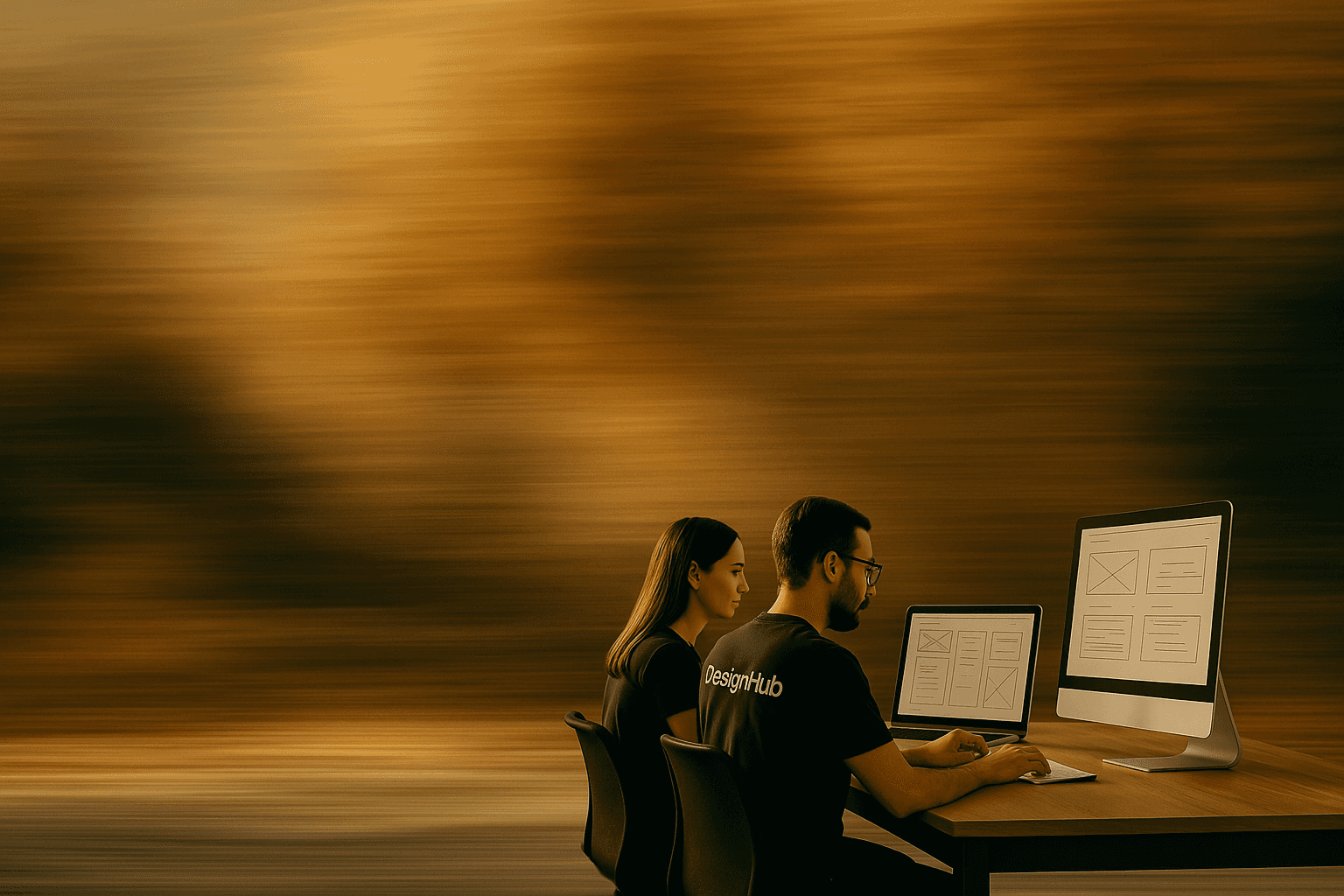 Dynamic picture of a cyclist riding downhill