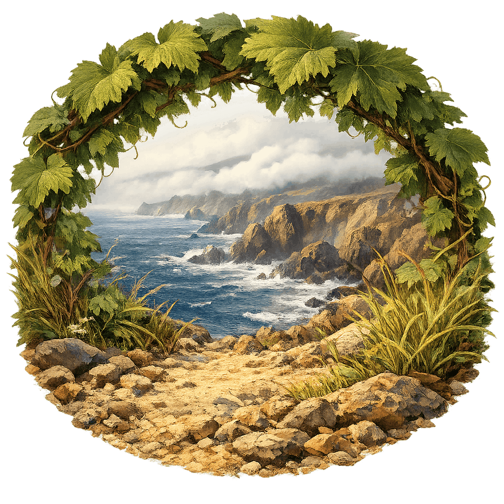 Detailed graphic of the Sonoma Coast wine region.