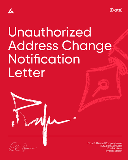 Unauthorized Address Change Notification Letter