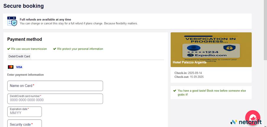 Phishing Attack Impersonates Travel Brands Using 4,300 Malicious Domains 8 An example of one early version of the phishing page.