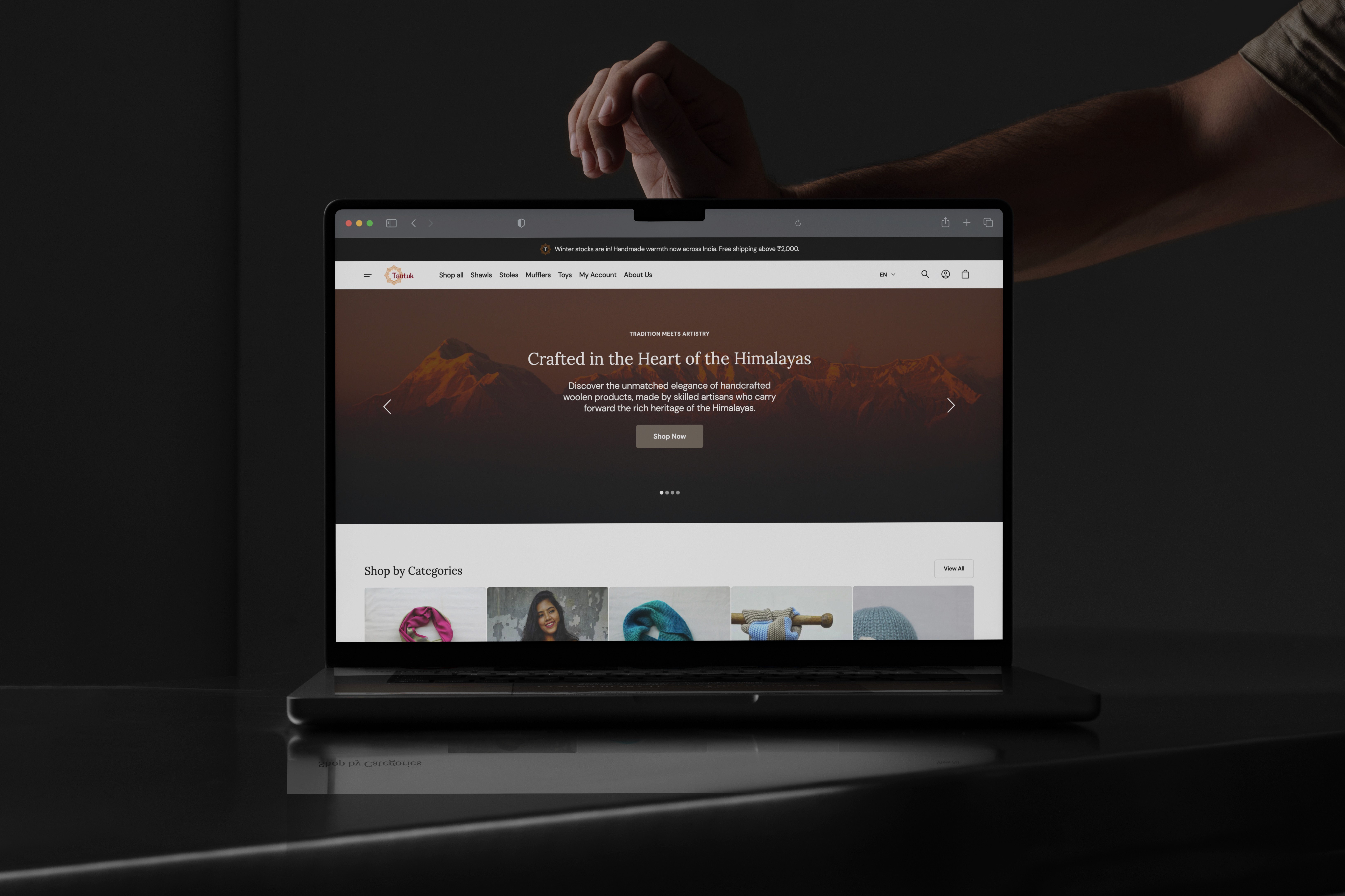 Tantuk Homepage Mockup