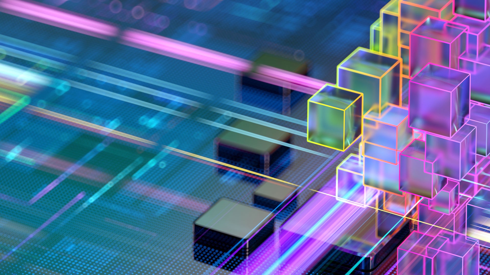 abstract cubes colorful