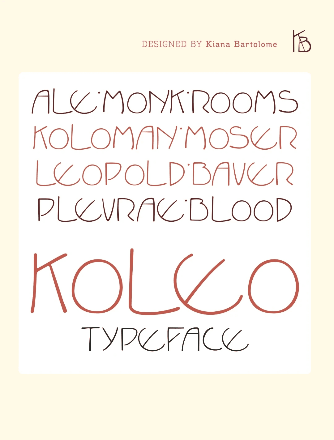 Typeface post for the font KOLEO