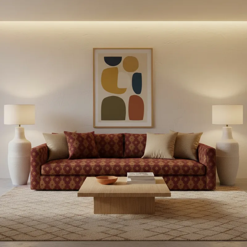 herenta pattern on a cozy sofa