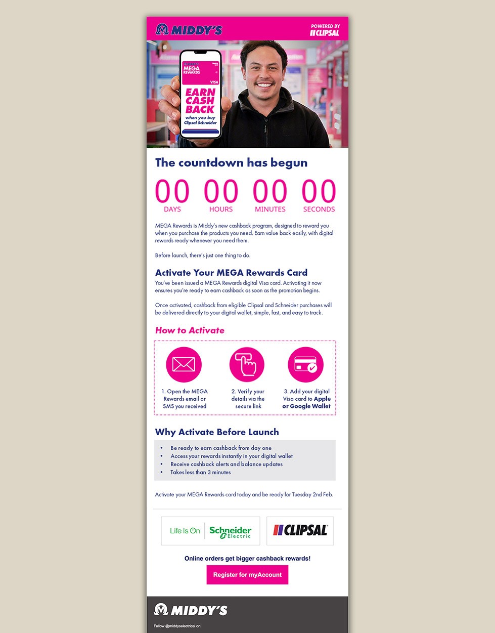 Middy's Electrical campaign Email