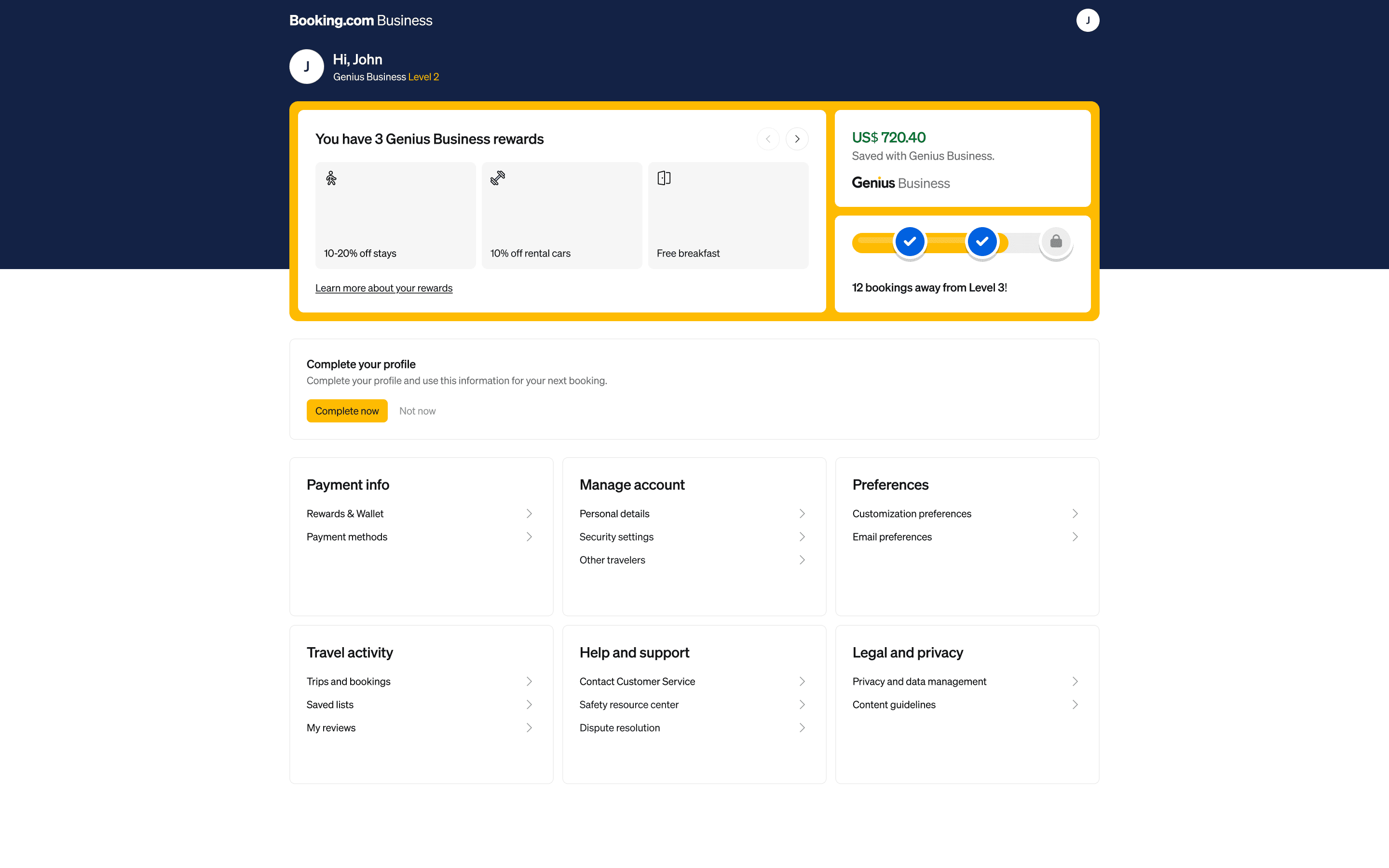 Booking.com Business – Profile