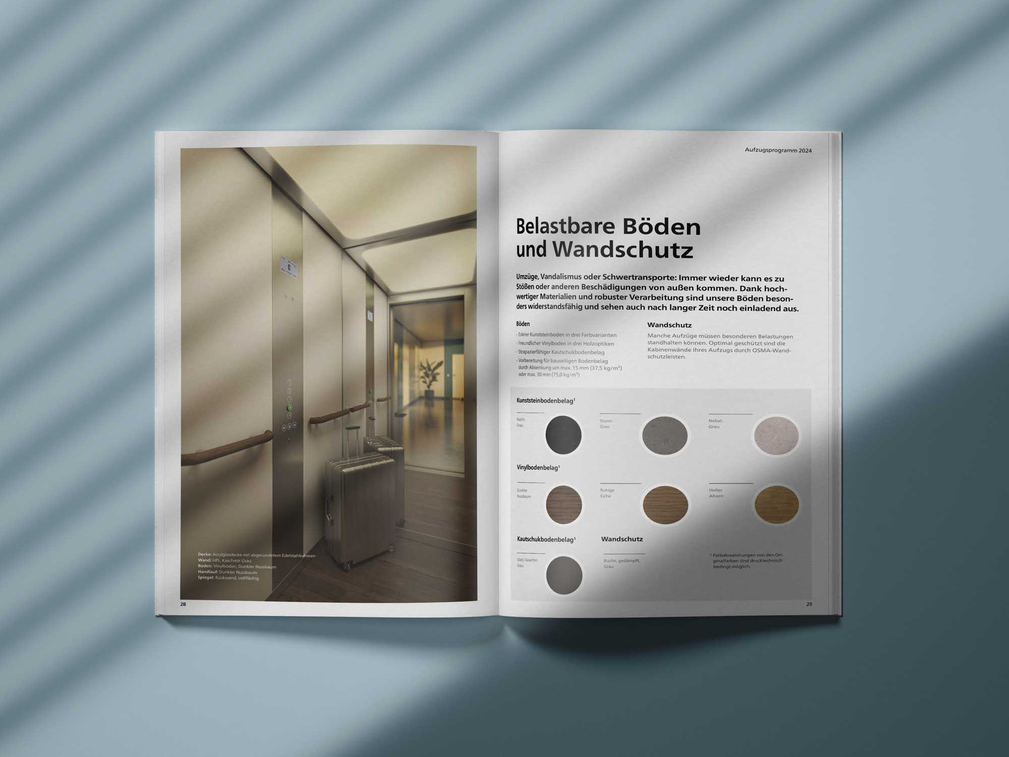 Produktseite im OSMA Katalog – technischer Aufbau mit Infografiken