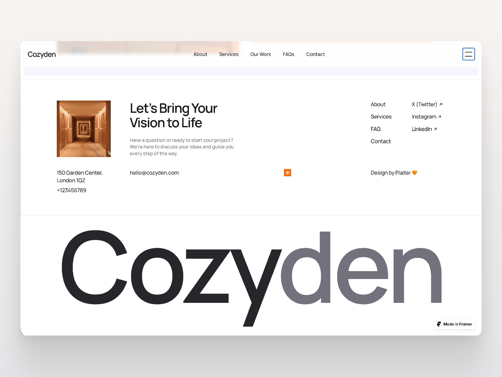 Cozyden — 极简现代创意机构官网设计灵感