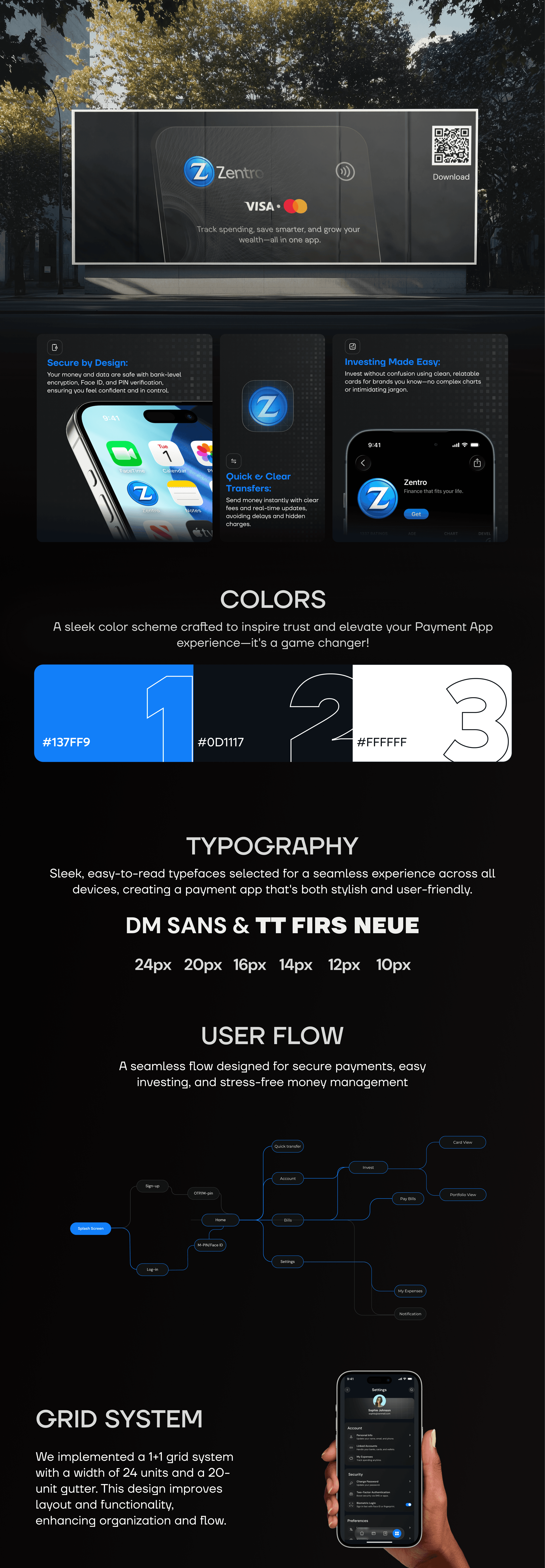 Zentro Finance App - Design System.