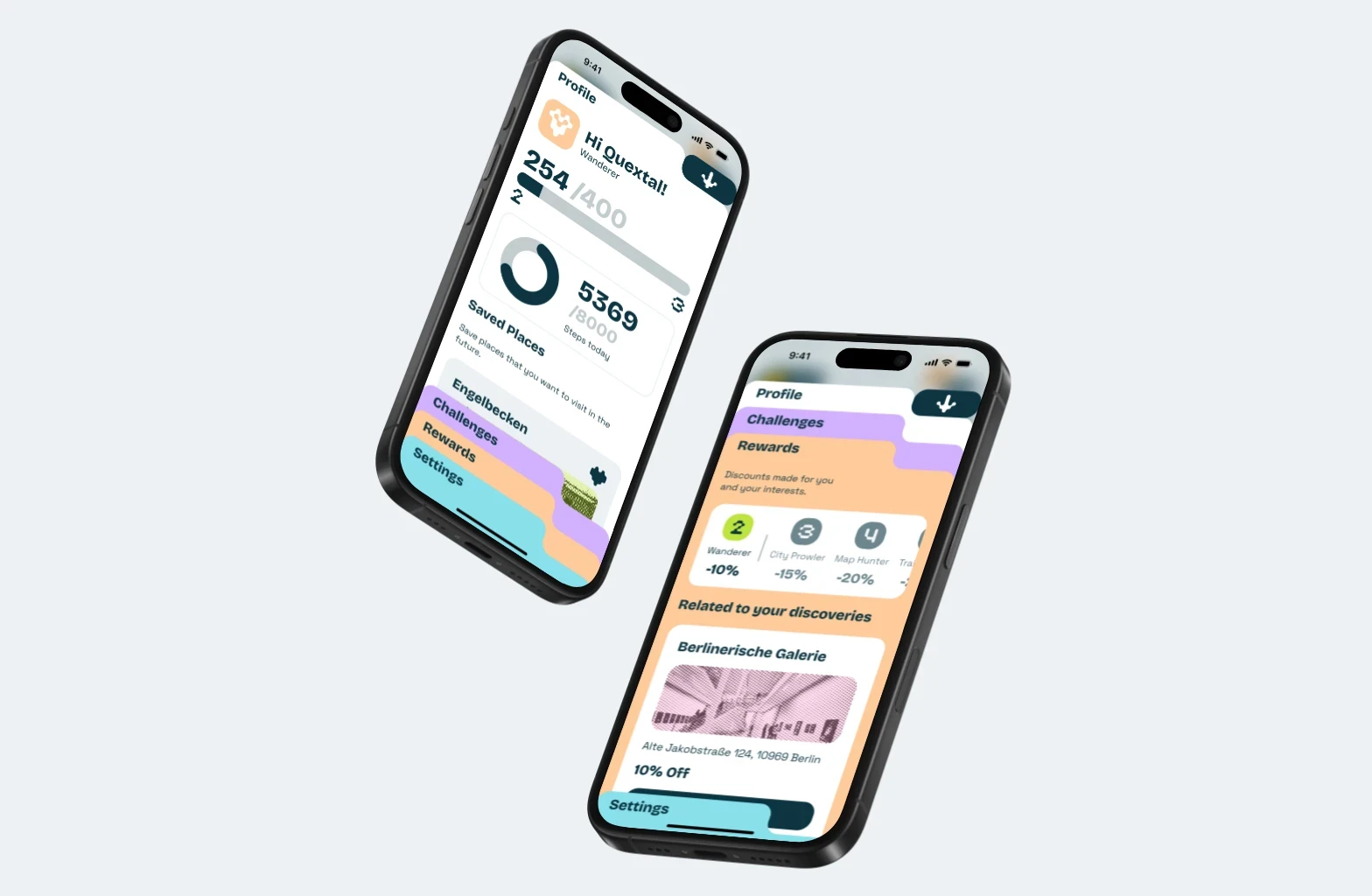 A mockup of an iPhone placed on a chair's back