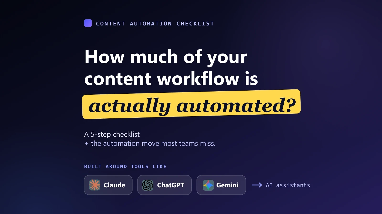 El flujo de trabajo de automatización de contenidos en 6 pasos: herramientas, prompts, lista de comprobación y el paso que la mayoría de los equipos pasan por alto
