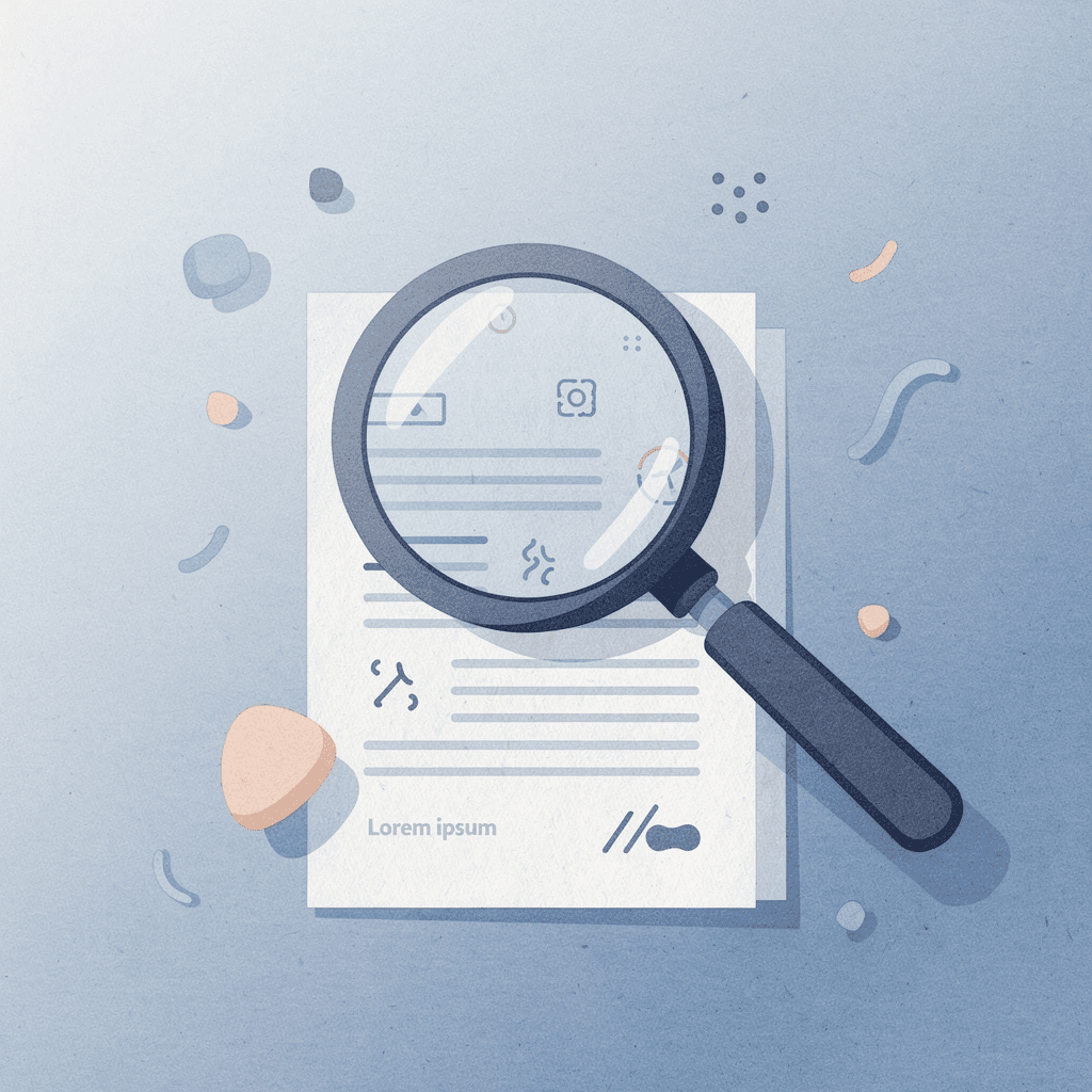 Magnifying glass examining tiny halftone dots
