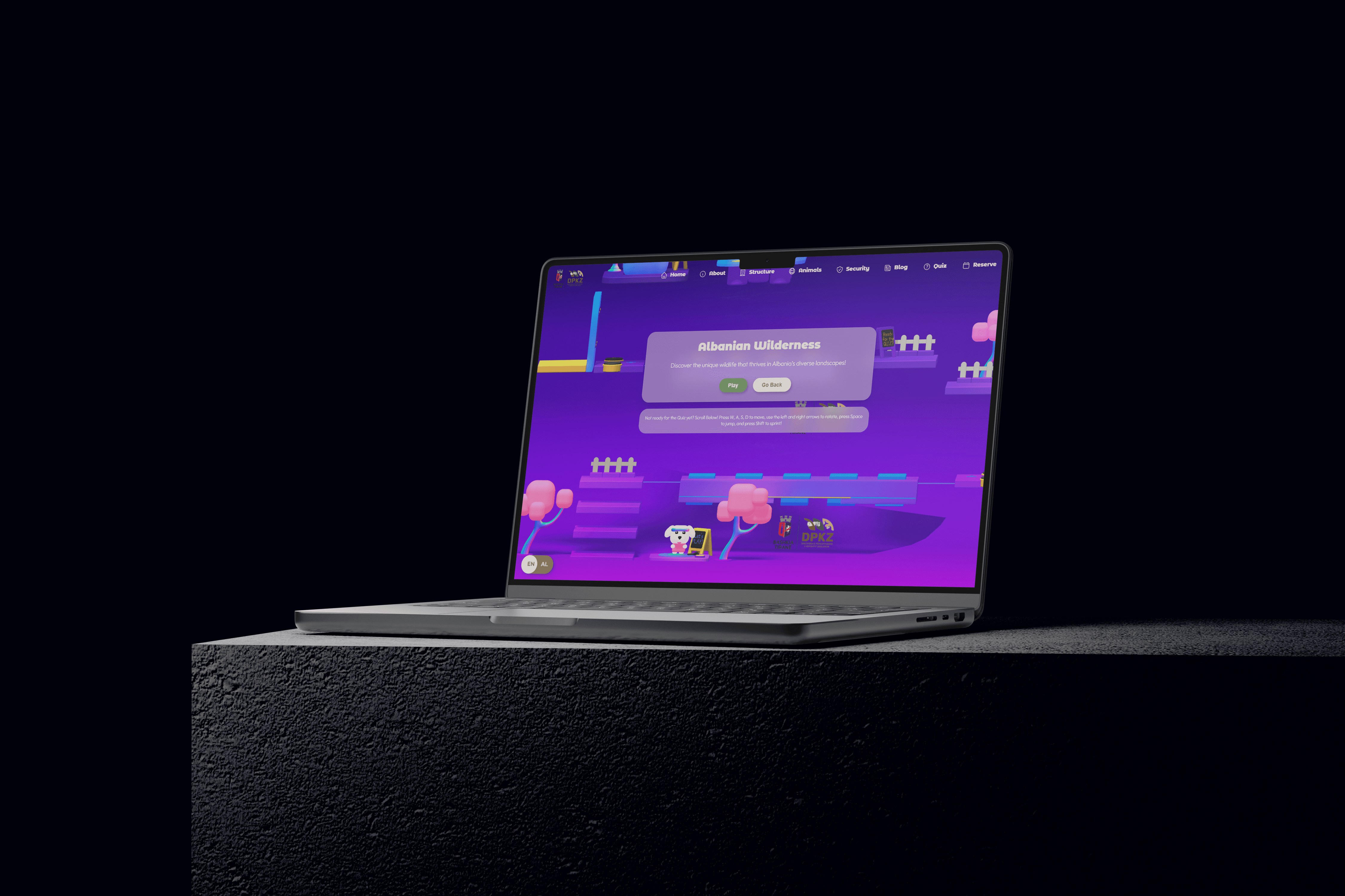 Tirana's Zoo website mockup