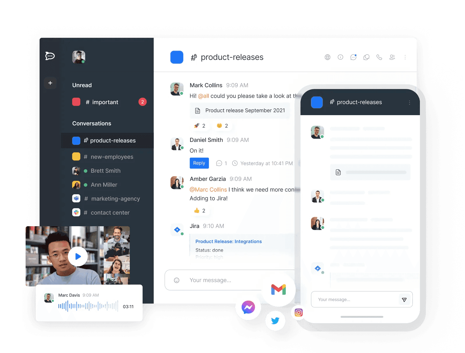 Rocket.chat is an open-source collaboration tool that works on mobile and desktop