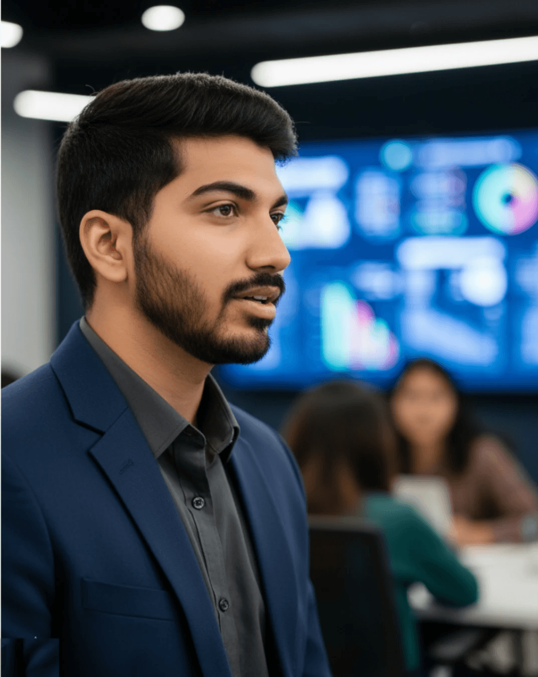 Professional portrait of Mahendra R, Digital Growth Strategist & Marketing Trainer, in a modern Bengaluru office.