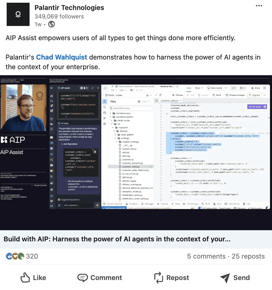 Palantir Marketing Analysis by Milk & Cookies studio | Social media posts strategy