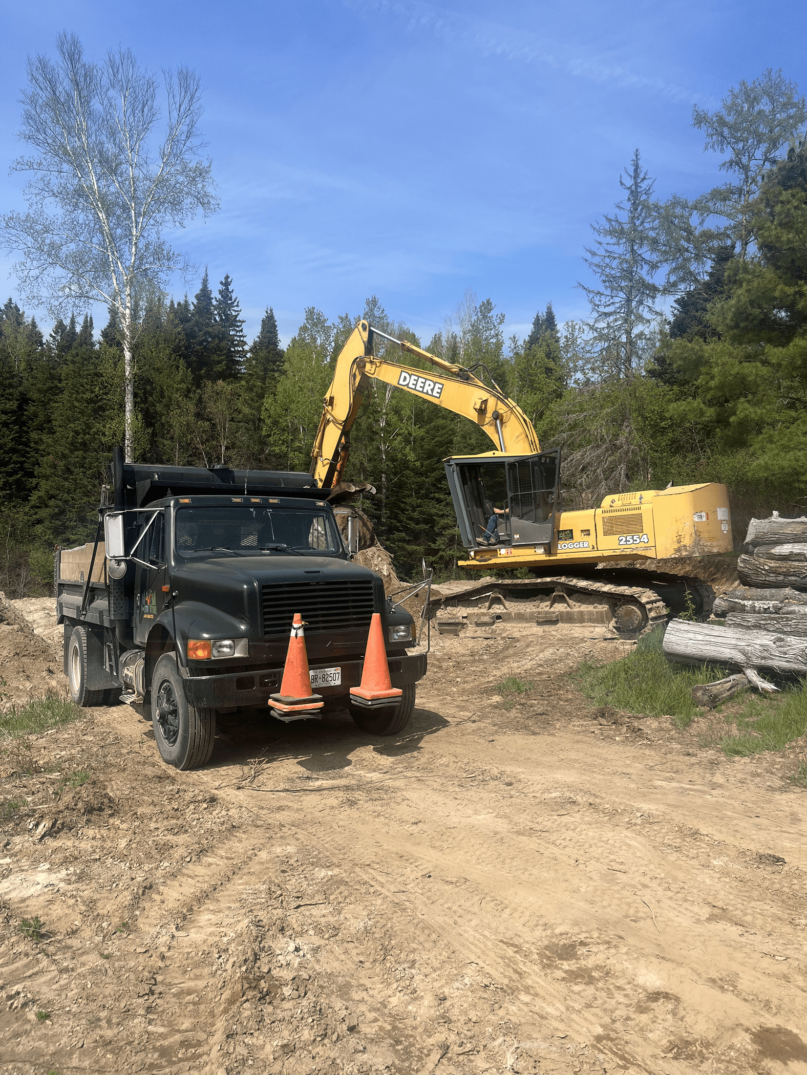 north star land services dump truck being loaded