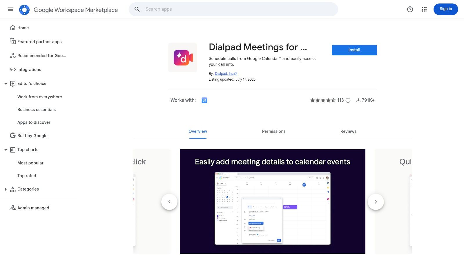 Dialpad Meetings for Google Calendar