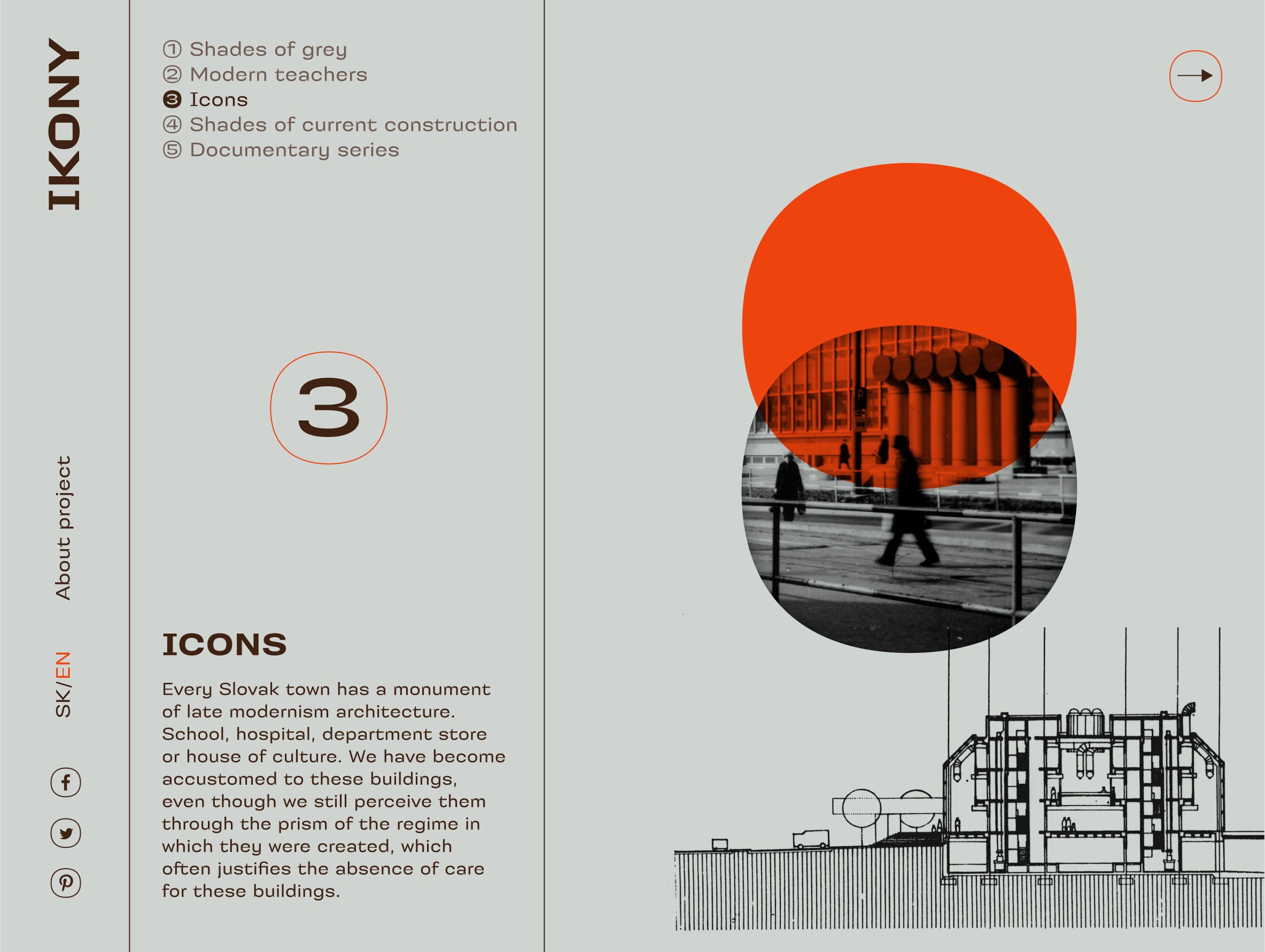 Ikony.tv web documentary about Slovak post-war modernist architecture, designed by SLOWRAT