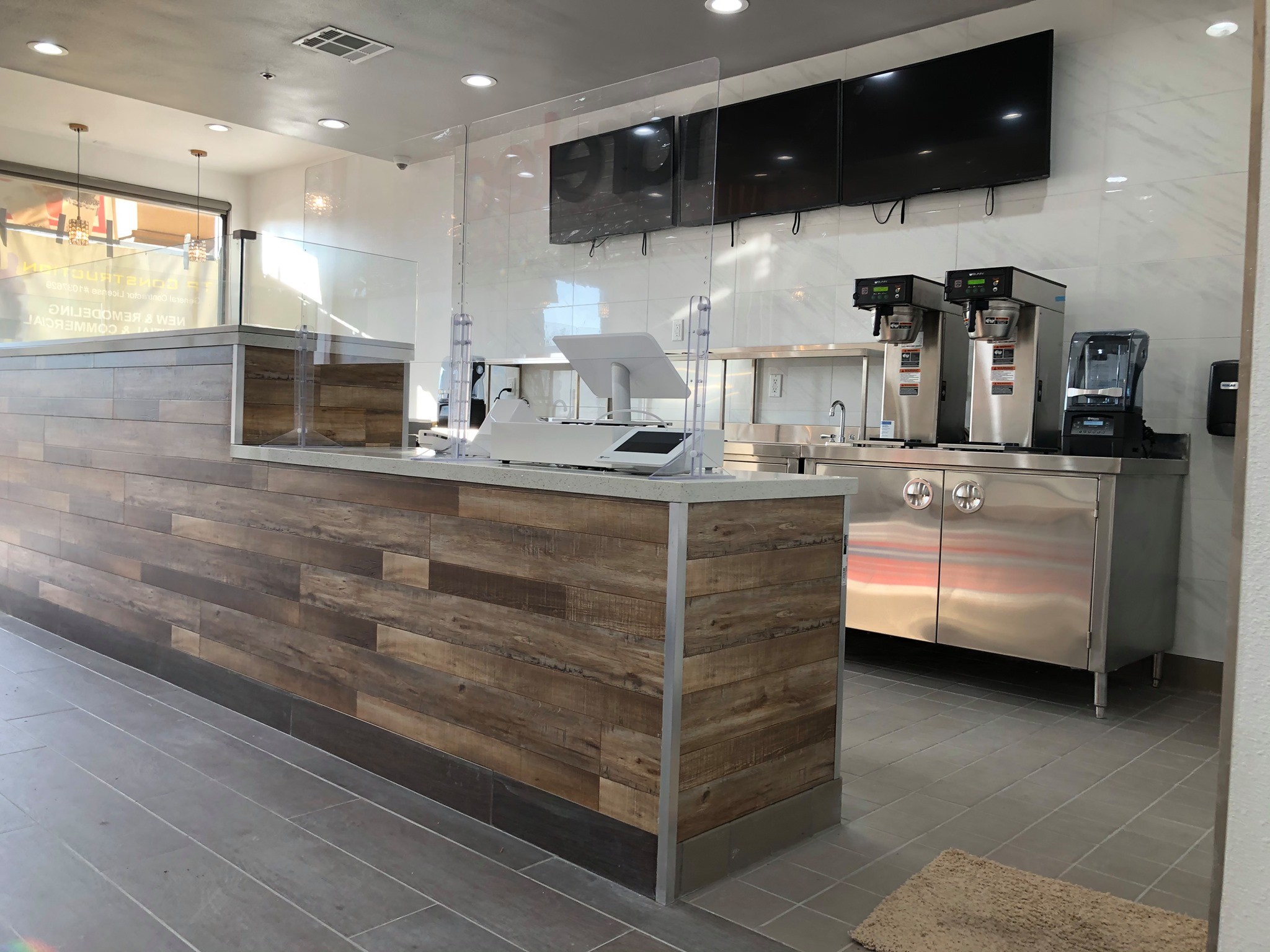 Custom tea shop counter and front service area – Karak Boba